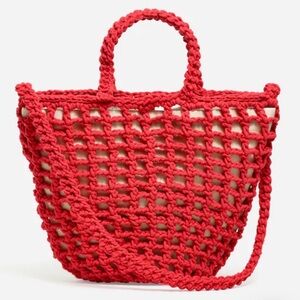 Madewell Crocheted Crossbody Red Tote Shoulder Bag ❤️